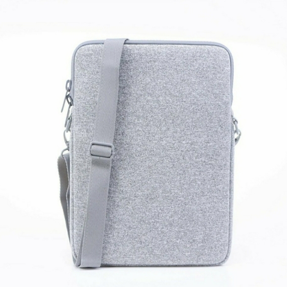 Dagne Dover Gray Neoprene Laptop Bag with Adjustable Strap, Business - Picture 12 of 12